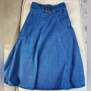 Denim Skirt with Belt